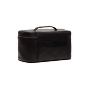 Tailored Rib Cuffs &amp; Hem Craftsmanship Construction Detail on Limone Full-Grain Leather Toiletry Bag pour Femme