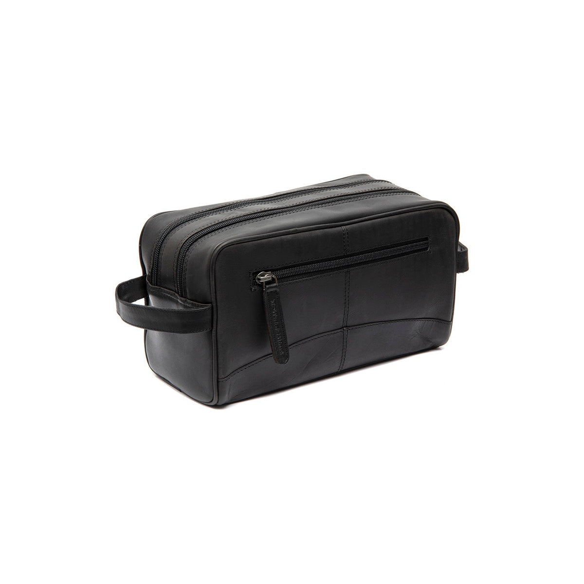 Styled Fit Perspective of Stacey Full-Grain Leather Toiletry Bag pour Femme on Model - Natural Daylight Drape