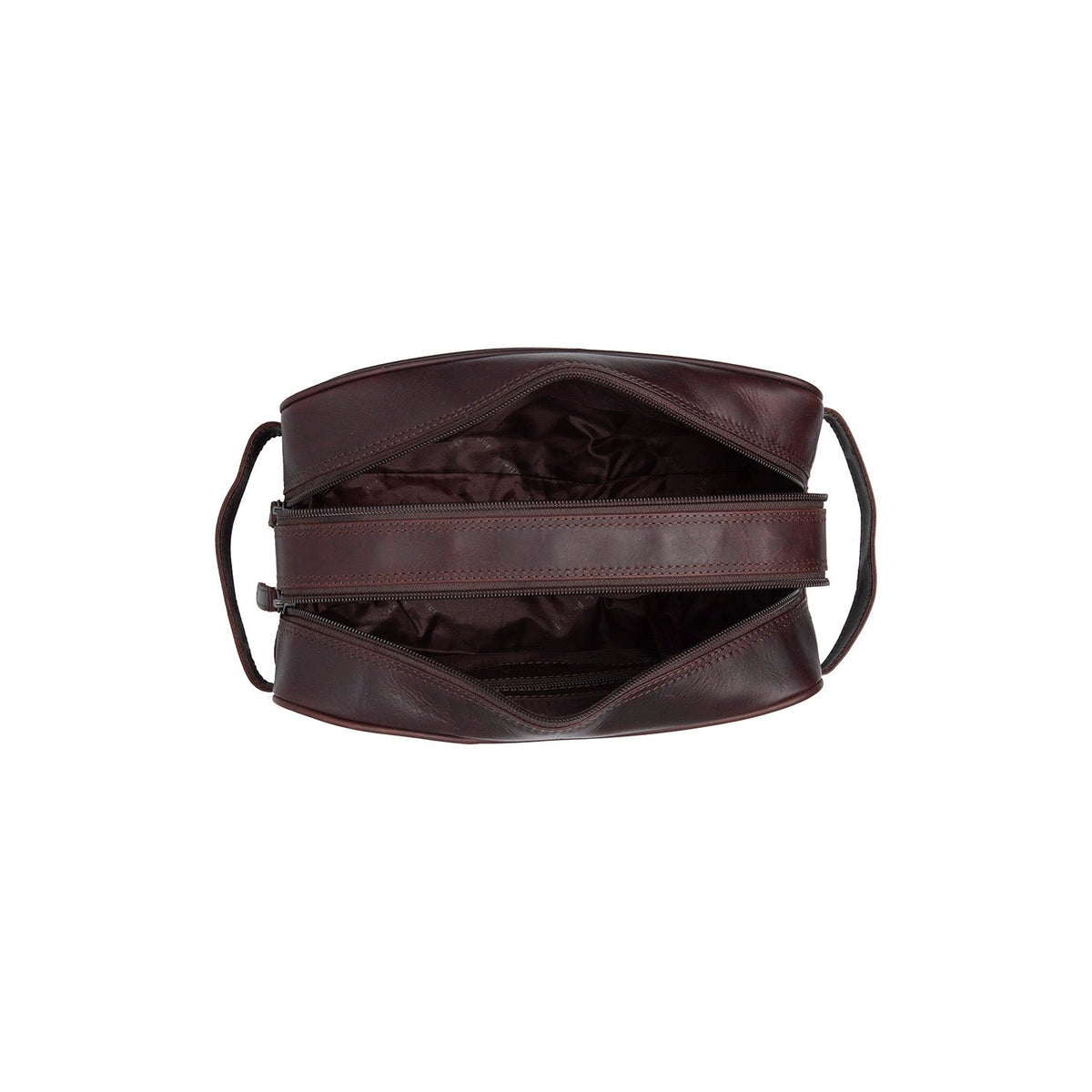 Brown Leather Toiletry Bag Stacey, detail view 4
