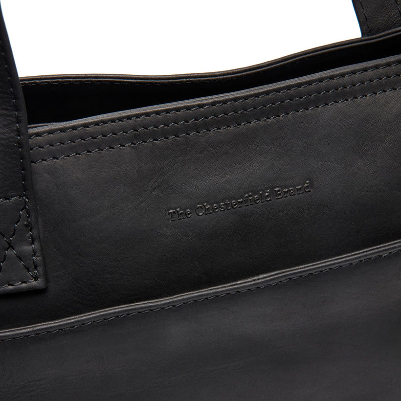 Classic 100% Full-Grain leather Bag - Rear Perspective Showing Reinforced Leather Straps & Stitching