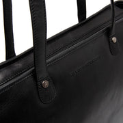 Astano Full-Grain Leather Tote Bag pour Femme - Structured Side Profile Showing Gusset Depth &amp; Expansion Capacity