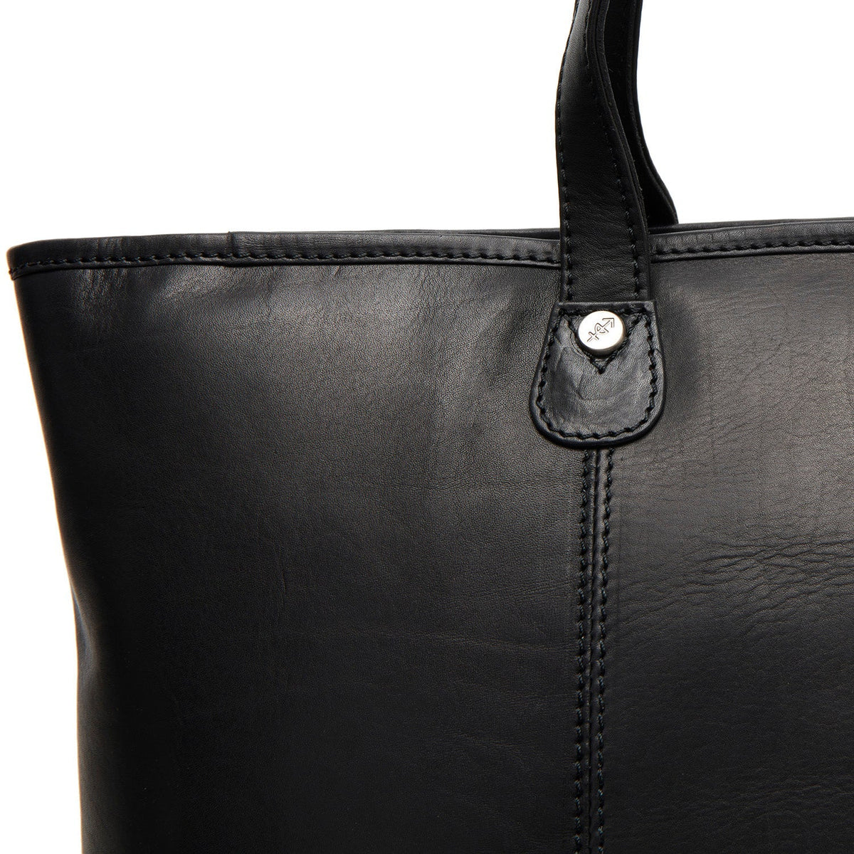 Solid Antique Brass Hardware &amp; Heavy-Duty Dual Zipper Detail on Ferrera Full-Grain Leather Tote Bag pour Femme