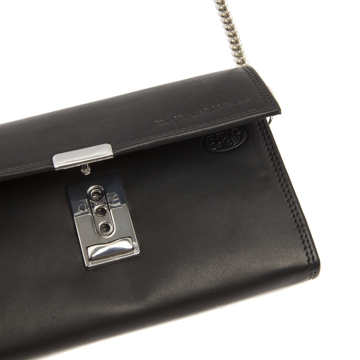 Elba Full-Grain Leather Waiter Wallet pour Femme - Structured Side Profile Showing Gusset Depth &amp; Expansion Capacity