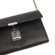 Elba Full-Grain Leather Waiter Wallet pour Femme - Structured Side Profile Showing Gusset Depth &amp; Expansion Capacity