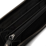Solid Antique Brass Hardware &amp; Heavy-Duty Dual Zipper Detail on Cantara Full-Grain Portefeuille en Cuir pour Femme