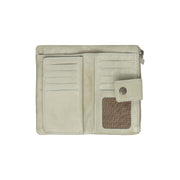 Solid Antique Brass Hardware &amp; Heavy-Duty Dual Zipper Detail on Fresno Full-Grain Portefeuille en Cuir pour Femme