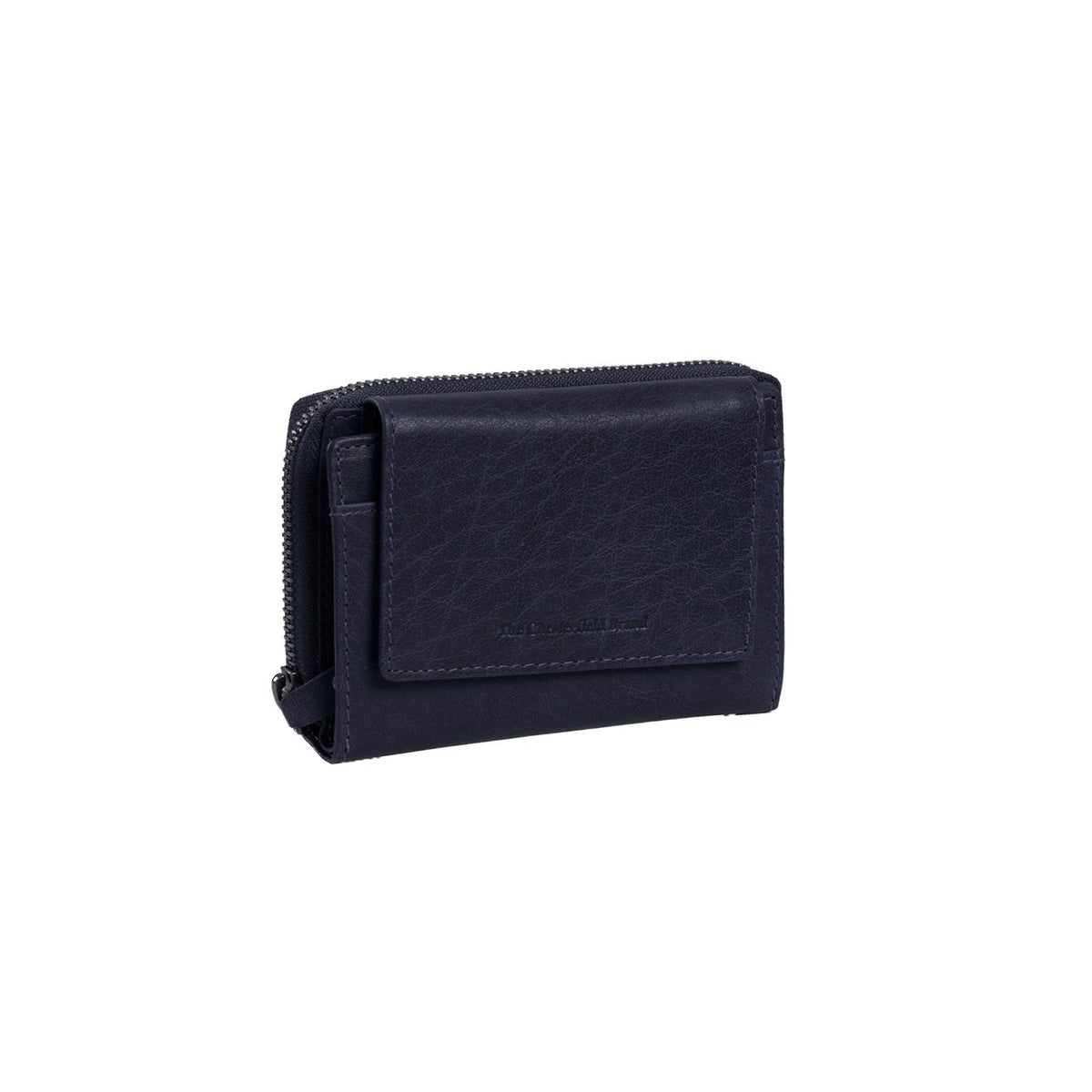 Navy Leather Wallet Hanoi, front view