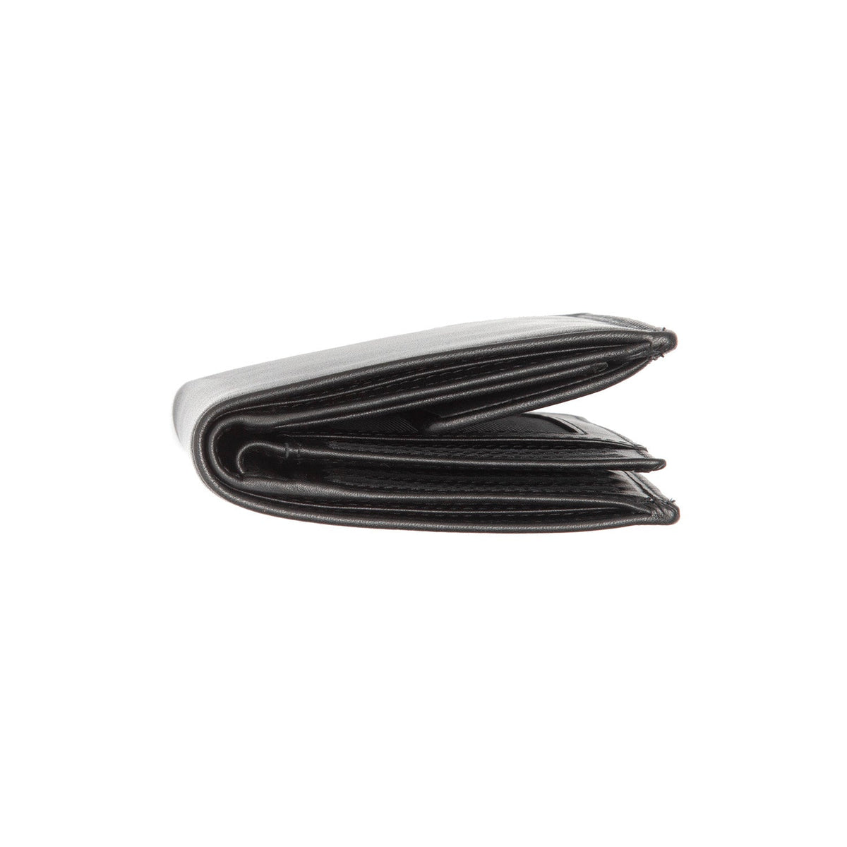Hanson Full-Grain Portefeuille en Cuir pour Homme - Structured Side Profile Showing Gusset Depth &amp; Expansion Capacity