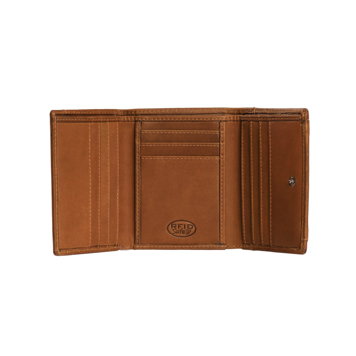 Harthoft Full-Grain Portefeuille en Cuir pour Femme - Structured Side Profile Showing Gusset Depth &amp; Expansion Capacity