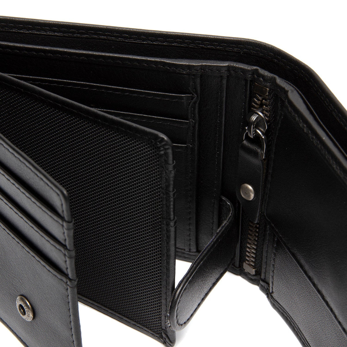 Hendrick Full-Grain Portefeuille en Cuir pour Homme - Structured Side Profile Showing Gusset Depth &amp; Expansion Capacity