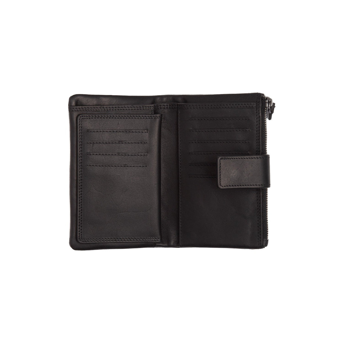 Landau Full-Grain Portefeuille en Cuir pour Femme - Structured Side Profile Showing Gusset Depth &amp; Expansion Capacity
