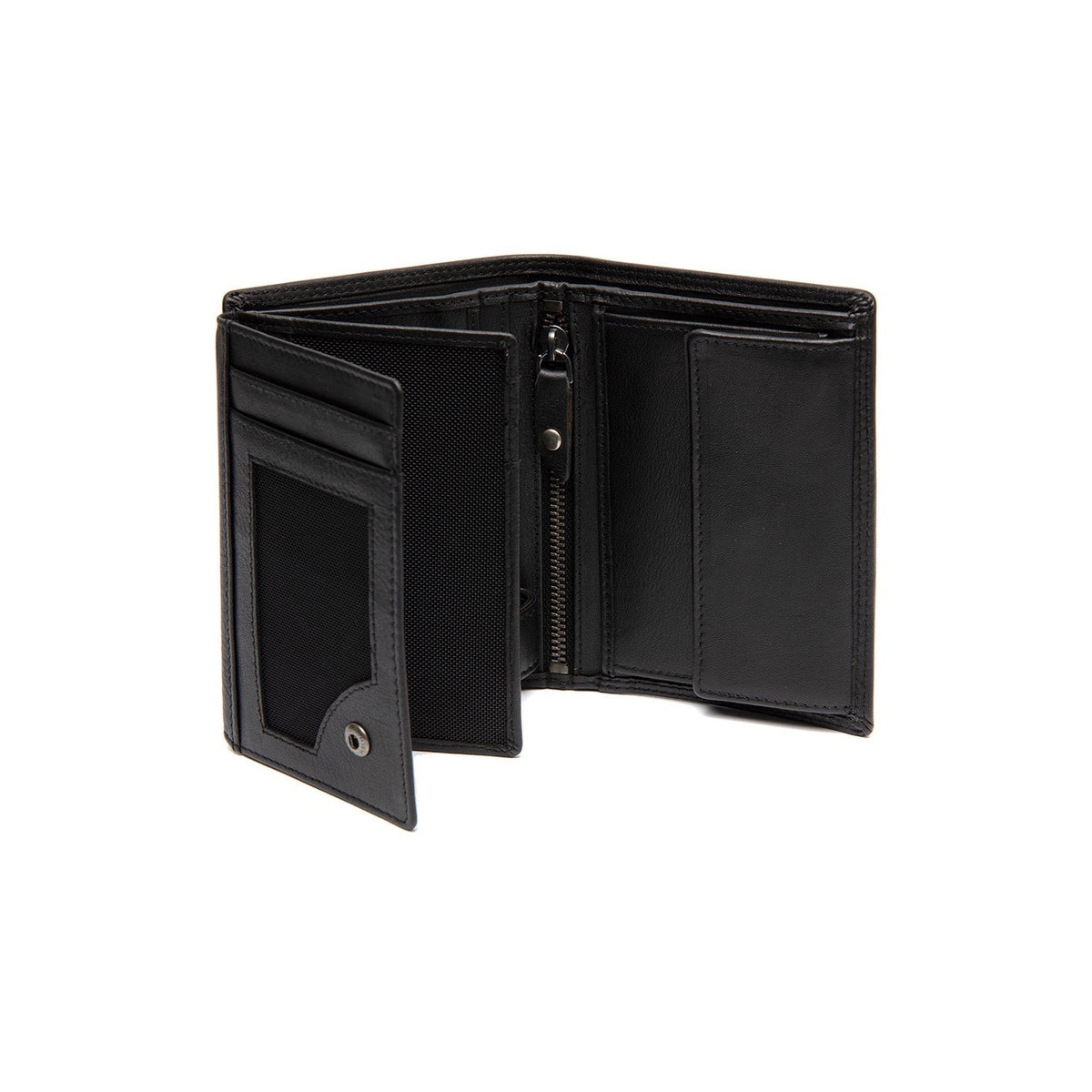 Solid Antique Brass Hardware &amp; Heavy-Duty Dual Zipper Detail on Leroy Full-Grain Portefeuille en Cuir pour Homme