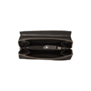 Solid Antique Brass Hardware &amp; Heavy-Duty Dual Zipper Detail on Salviano Full-Grain Portefeuille en Cuir pour Femme