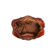 
Solid Antique Brass Hardware & Heavy-Duty Dual Zipper Detail on Cavoli Sac week-end en cuir pleine fleur