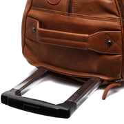 Cognac Leather Weekender Trolley Jayven pour Femme, detail view 1