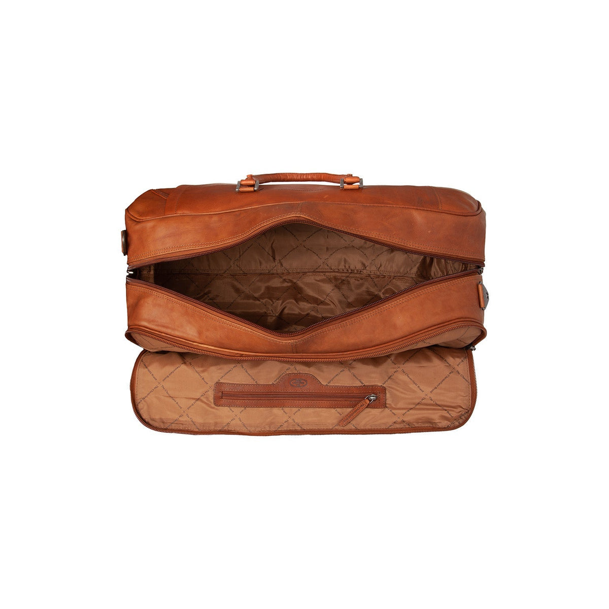 Cognac Leather Weekender Trolley Jayven pour Femme, detail view 4