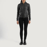 
Luna Hooded Blouson Bombardier en Cuir pour Femme – alternate product view 3