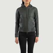 
Luna Hooded Blouson Bombardier en Cuir pour Femme – alternate product view 4