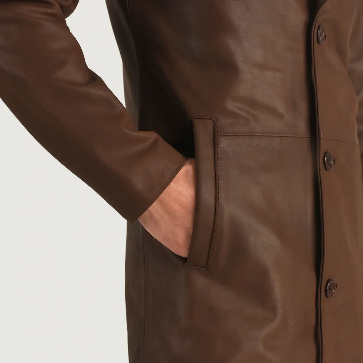 Mateo Manteau en Cuir pour Homme – Vue produit alternative 6