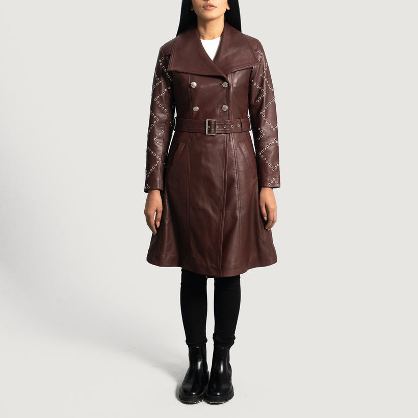 Missoni Bordeaux Trench-Manteau en Cuir en Cuir pour Femme