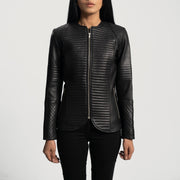 Nexi Matelassé Veste en Cuir pour Femme – Vue produit alternative 4