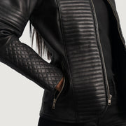 Nexi Matelassé Veste en Cuir pour Femme – Vue produit alternative 6