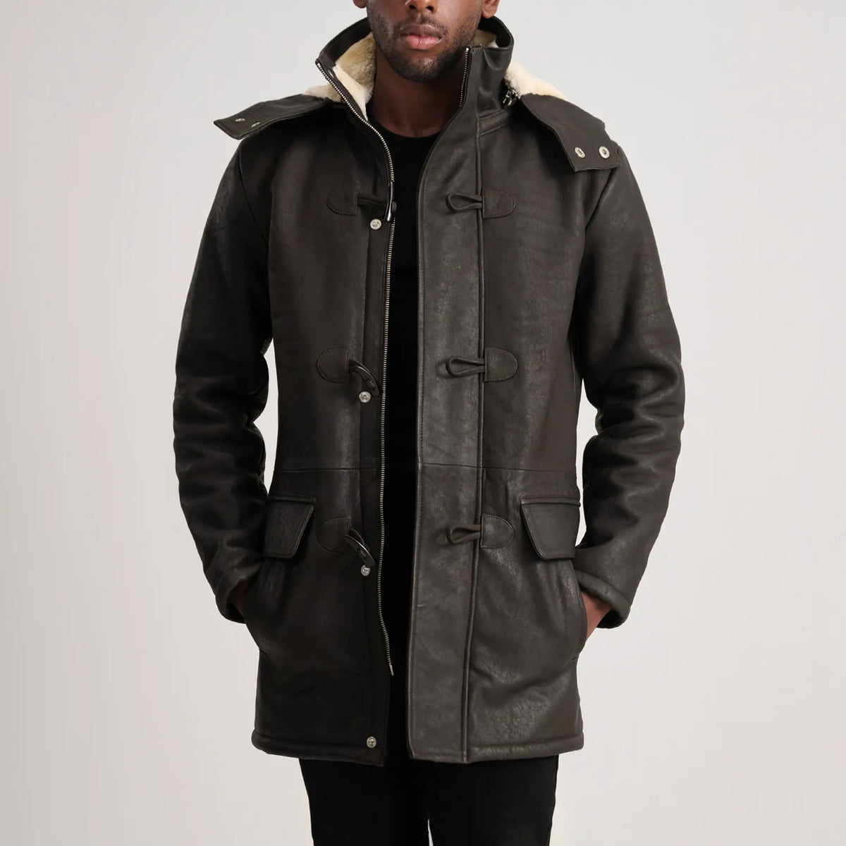 Nolan Manteau en Cuir pour Homme – Vue produit alternative 4