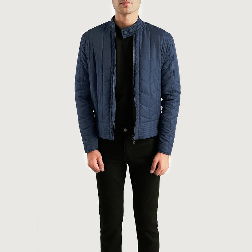 Nyle Matelassé Windbreaker Veste en Cuir pour Homme