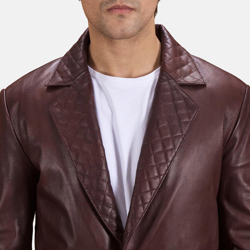 Authentic Sheepskin Leather with Semi-aniline Finish Grain Texture &amp; Heavy-Duty Seam Stitching Detail