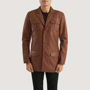 Ray Cutler Veste en Cuir pour Homme – Vue produit alternative 4
