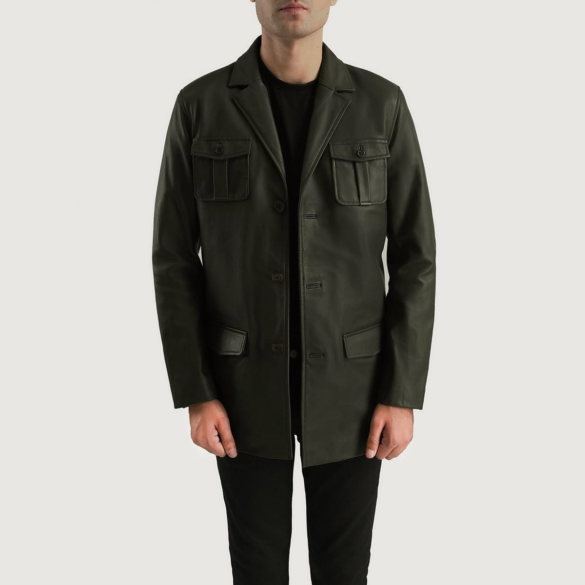 Ray Cutler Veste en Cuir pour Homme – Vue produit alternative 1
