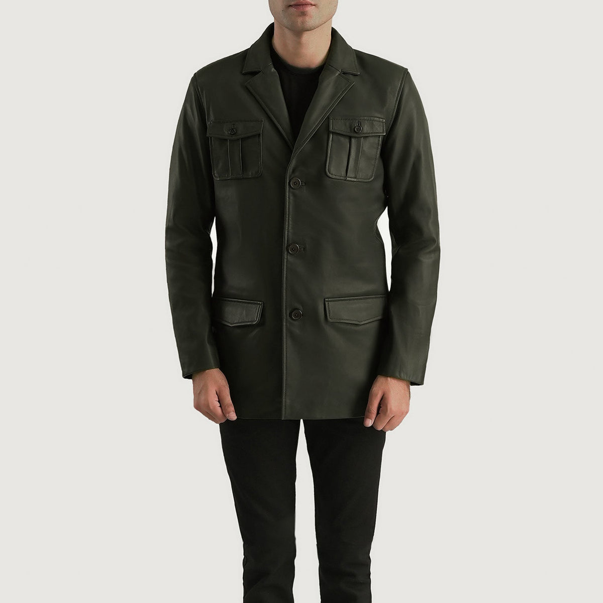Ray Cutler Veste en Cuir pour Homme – Vue produit alternative 4