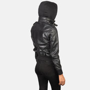 Roslyn Hooded Blouson Bomber en Cuir pour Femme – Vue produit alternative 5