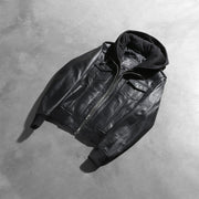 Roslyn Hooded Blouson Bomber en Cuir pour Femme – Vue produit alternative 8