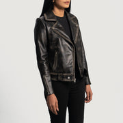 
Rumy Bordeaux Veste Motard en Cuir pour Femme – alternate product view 2
