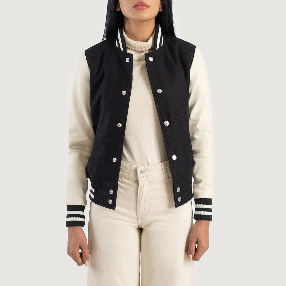 Savant Varsity Veste en Cuir pour Femme – Vue produit alternative 1