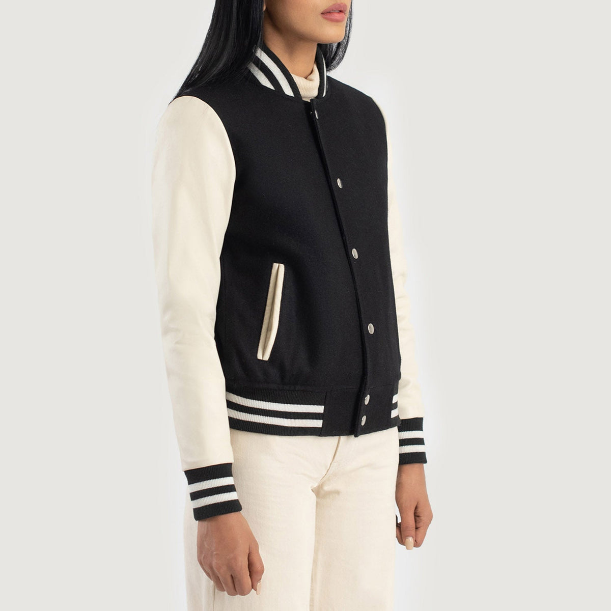Savant Varsity Veste en Cuir pour Femme – Vue produit alternative 2