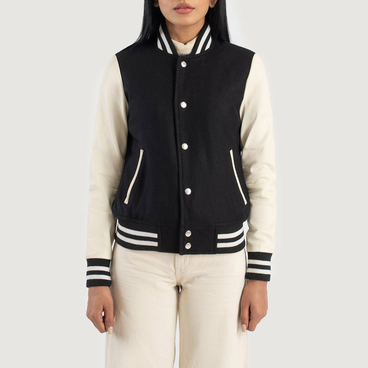 Savant Varsity Veste en Cuir pour Femme – Vue produit alternative 4