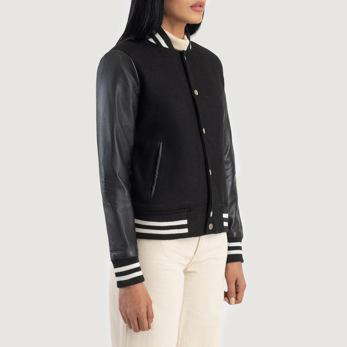 Savant Varsity Veste en Cuir pour Femme – Vue produit alternative 2
