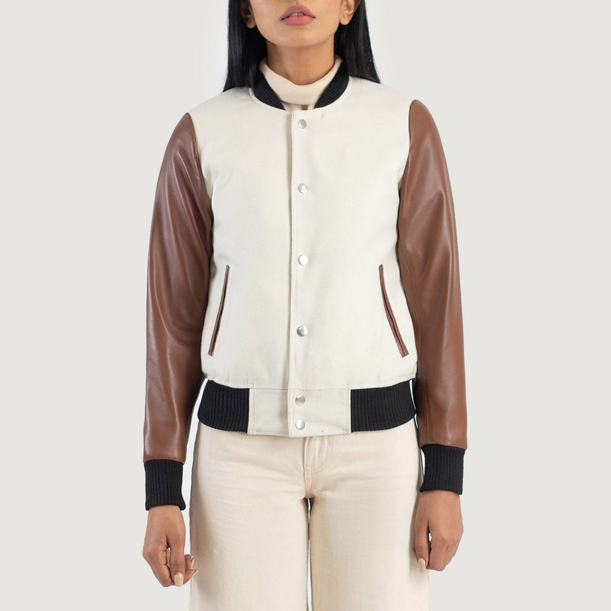 Savant Varsity Veste en Cuir pour Femme – Vue produit alternative 4