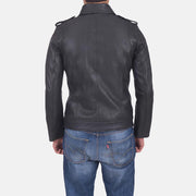 
Sergeant Noir Veste en Cuir pour Homme - Vue de profil mettant en valeur la coupe de manche ergonomique