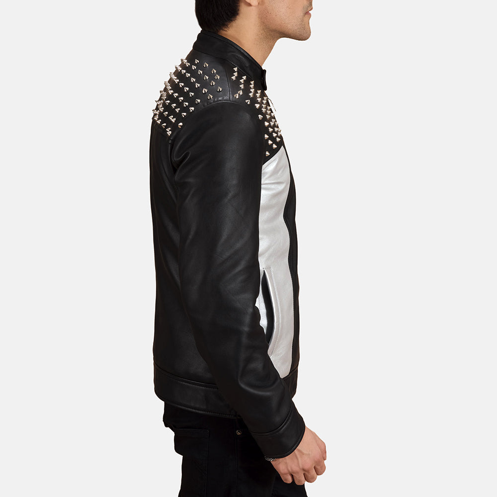 Black Sheepskin Leather Biker Jacket - Vue de dos avec coupe ajustée aux épaules &amp; ourlet soigné