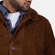 Authentic Goatskin Suede with Suede Finish Grain Texture &amp; Heavy-Duty Seam Stitching Detail