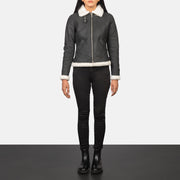 
Sherilyn B-3 Noir Blouson Bombardier en Cuir pour Femme – alternate product view 3