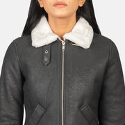 
Sherilyn B-3 Noir Blouson Bombardier en Cuir pour Femme – alternate product view 6