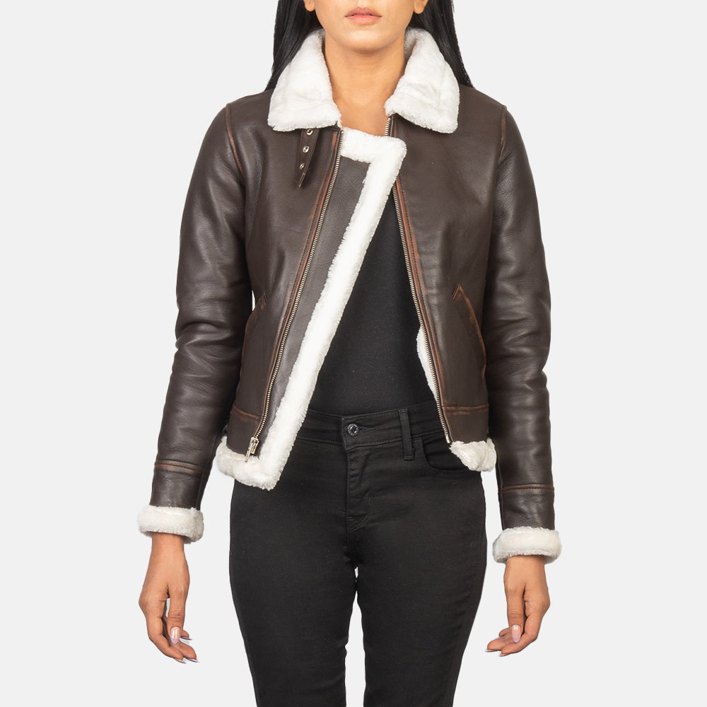
Sherilyn B-3 Noir Blouson Bombardier en Cuir pour Femme – alternate product view 1