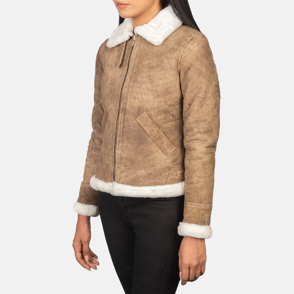 
Sherilyn B-3 Noir Blouson Bombardier en Cuir pour Femme – alternate product view 2