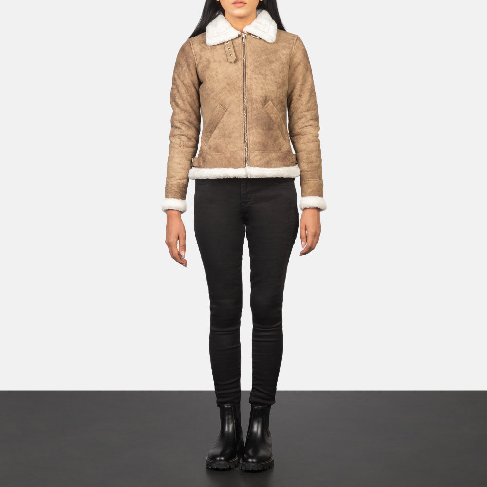 
Sherilyn B-3 Noir Blouson Bombardier en Cuir pour Femme – alternate product view 3