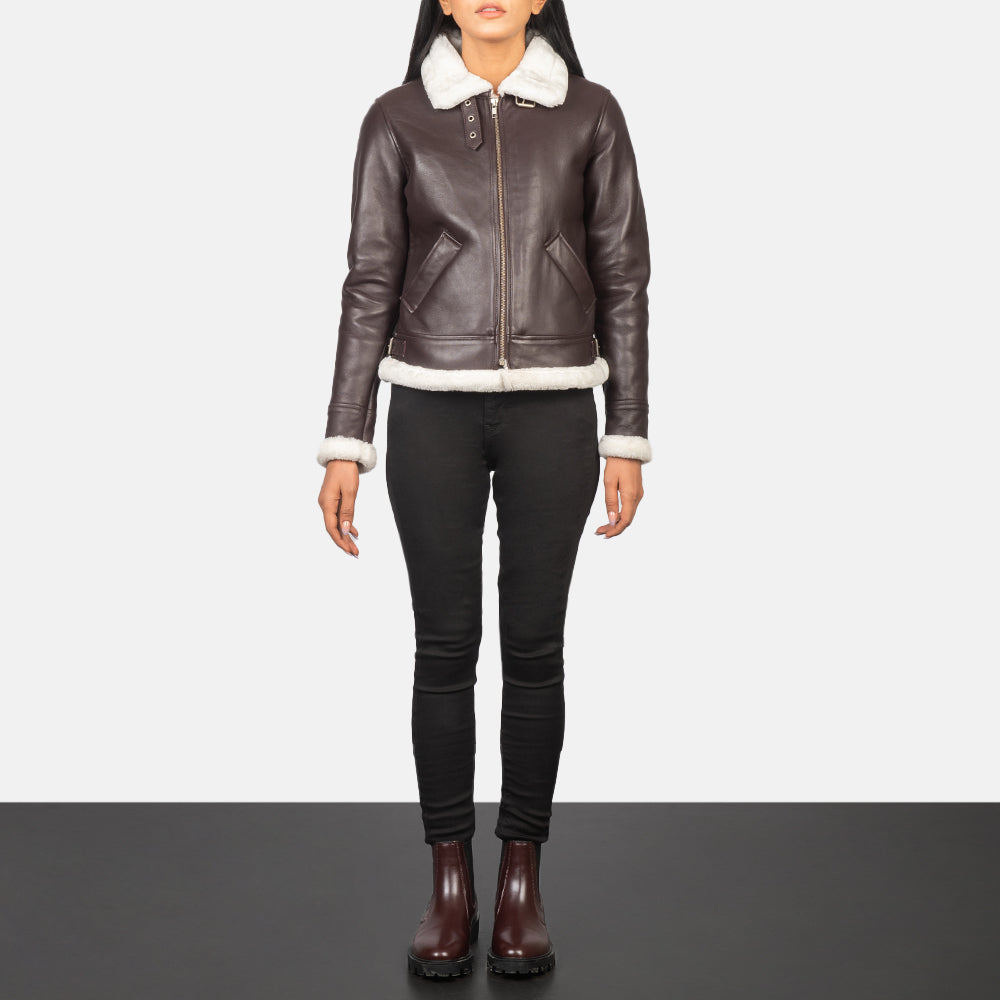 
Sherilyn B-3 Noir Blouson Bombardier en Cuir pour Femme – alternate product view 3