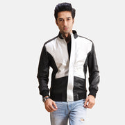 
Spade Silver Noir Blouson Bombardier en Cuir pour Homme in Black Sheepskin Leather - Vue de face & silhouette ajustée | Acheter en ligne